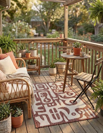 2' x 3' Easy-Clean Modern Indoor / Outdoor Rug