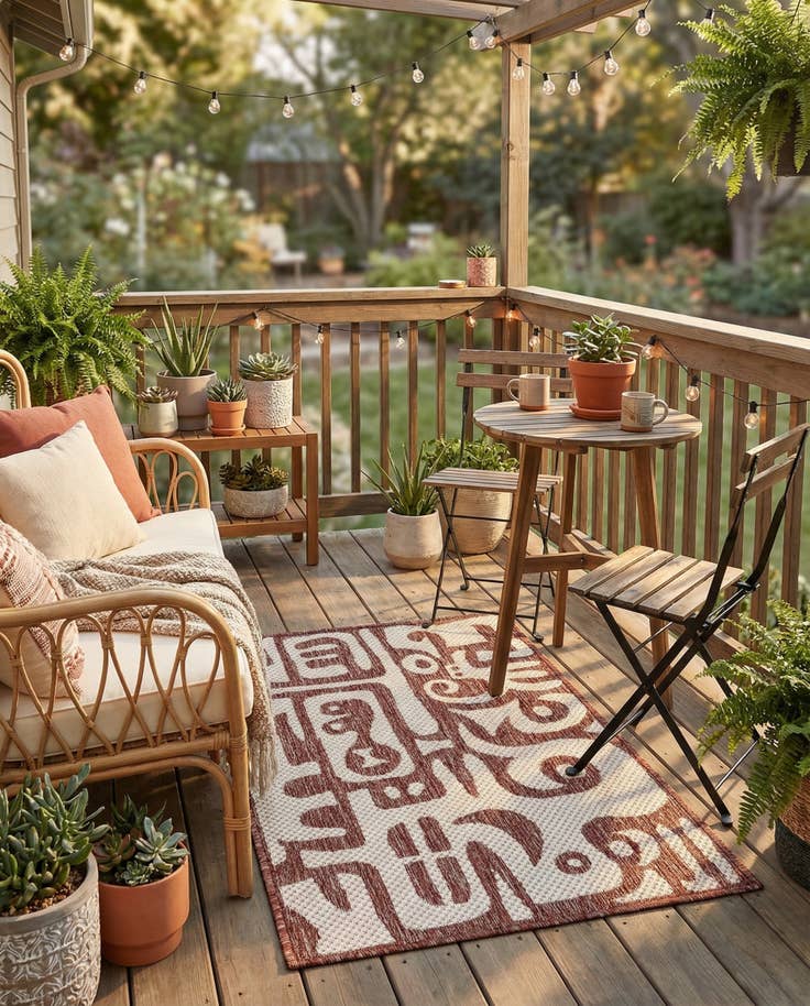 Detail image of 2' x 3' Easy-Clean Modern Indoor / Outdoor Rug