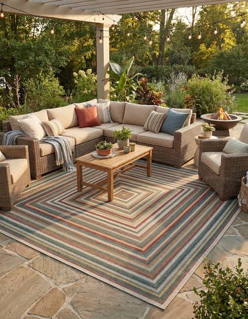 10' x 10' Easy-Clean Baja Indoor / Outdoor Square Rug