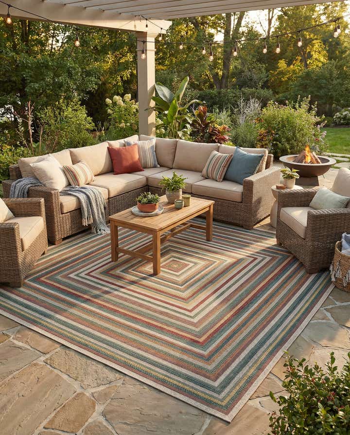 10' x 10' Easy-Clean Baja Indoor / Outdoor Square Rug
