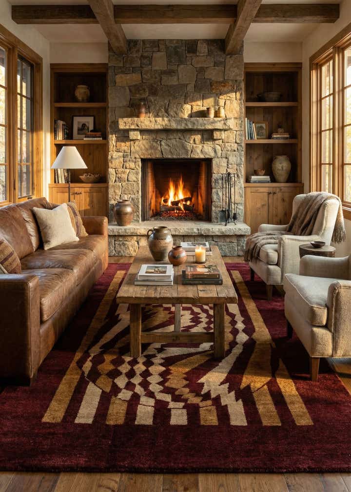 6' 7 x 9' 11 Hand Knotted Gabbeh Wool Rug