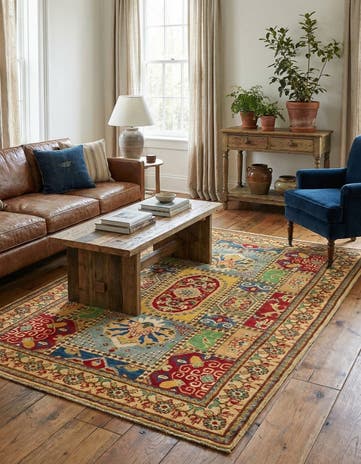 4' 3 x 6' 3 Hand Knotted Kazak Rug