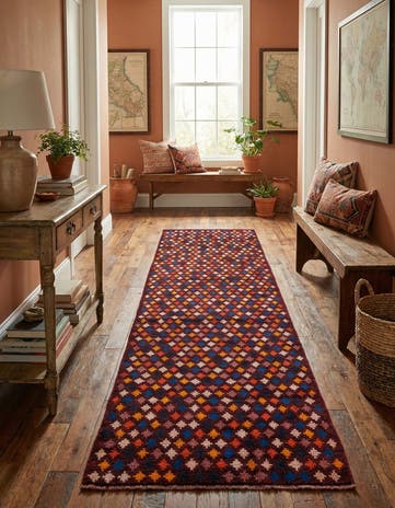 2' 11 x 9' 8 Hand Knotted Balouch Wool Runner Rug