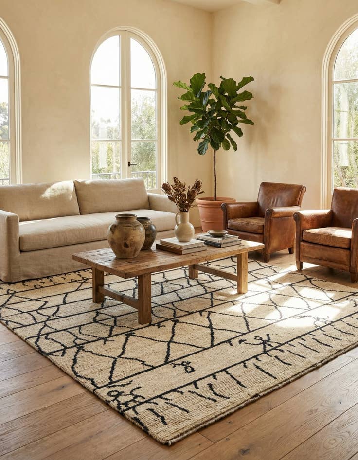 Detail image of  8' 2 x 9' 10  Hand Knotted Moroccan Wool Rug