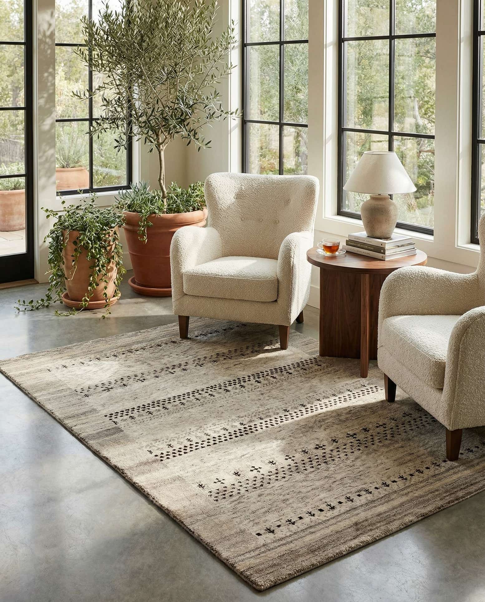4' x 5' 8 Hand Knotted Gabbeh Wool Rug