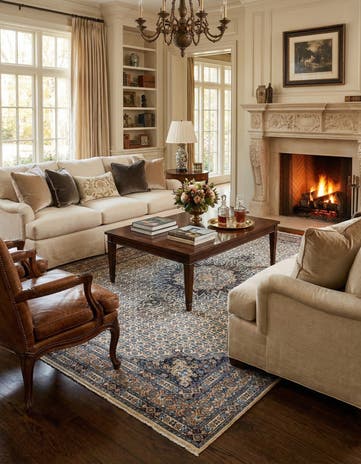 6' 2 x 10' 8 Hand Knotted Mood Persian Wool Rug