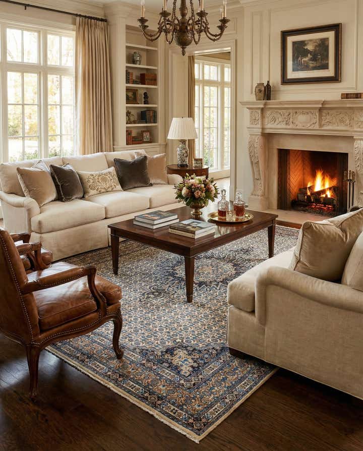 6' 2 x 10' 8 Hand Knotted Mood Persian Wool Rug