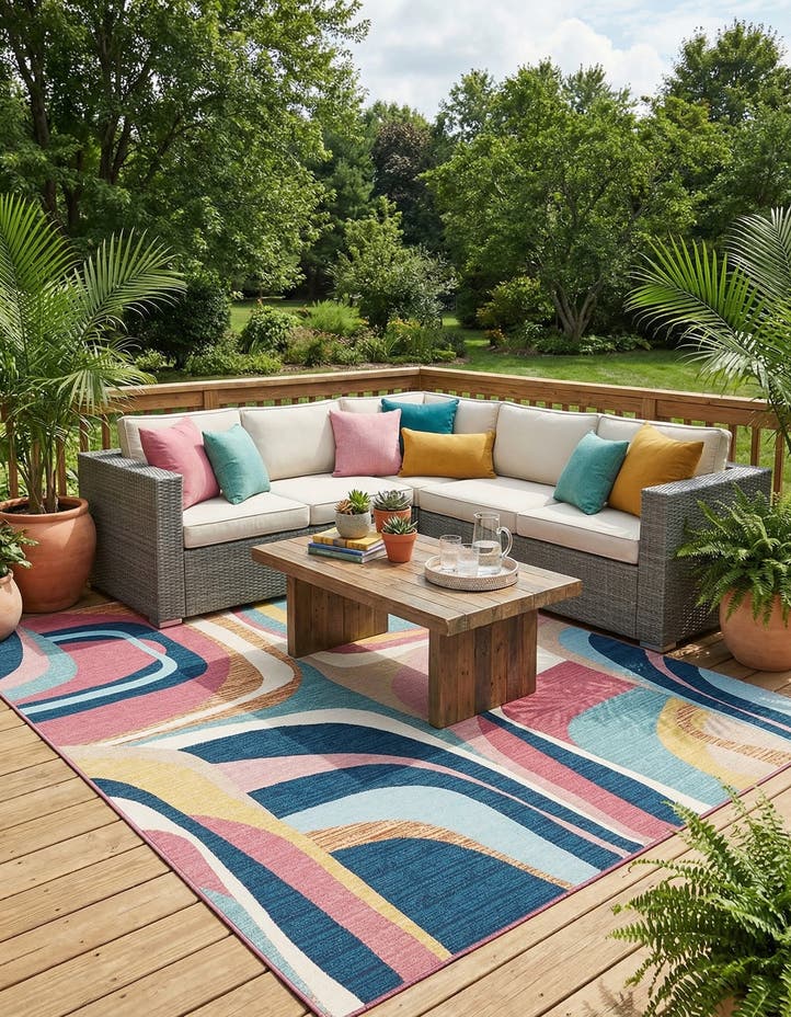 9' x 12' Easy-Clean Modern Indoor / Outdoor...