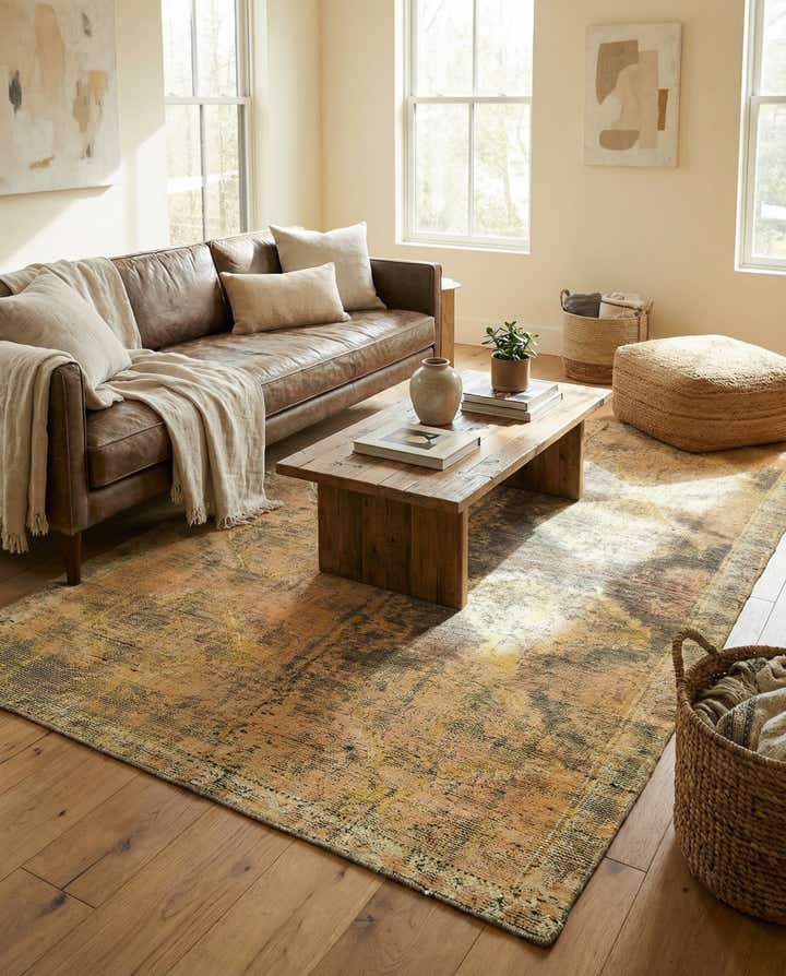 4' 8 x 7' 1 Hand Knotted Ultra Vintage Persian Wool Rug