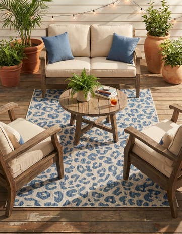 5' 3 x 7' Easy-Clean Safari Indoor / Outdoor Rug