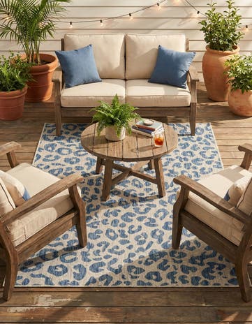 5' 3 x 7' Easy-Clean Safari Indoor / Outdoor Rug