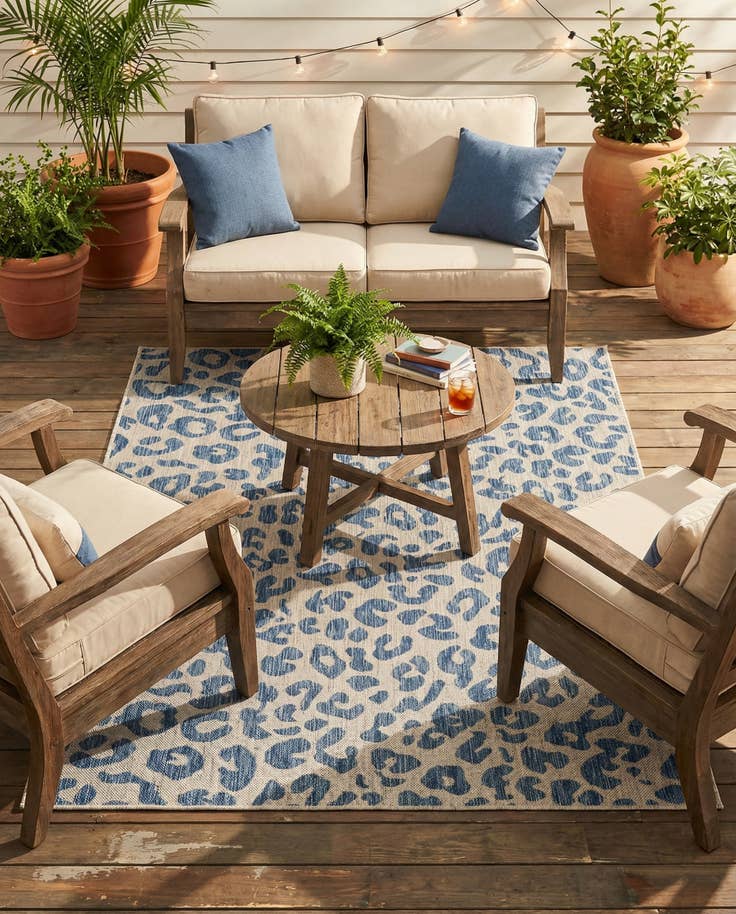 Detail image of 5' 3 x 7' Easy-Clean Safari Indoor / Outdoor Rug