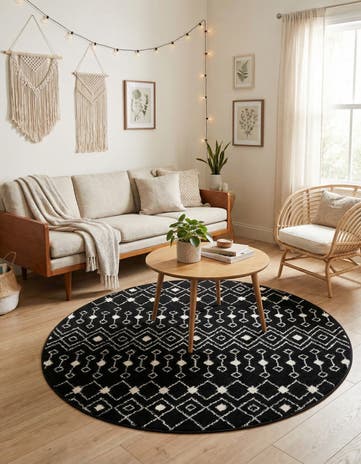 5' 3 x 5' 3 Moroccan Trellis Round Rug