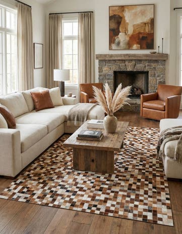 5' 1 x 7' 10 Cowhide Stocks Rug