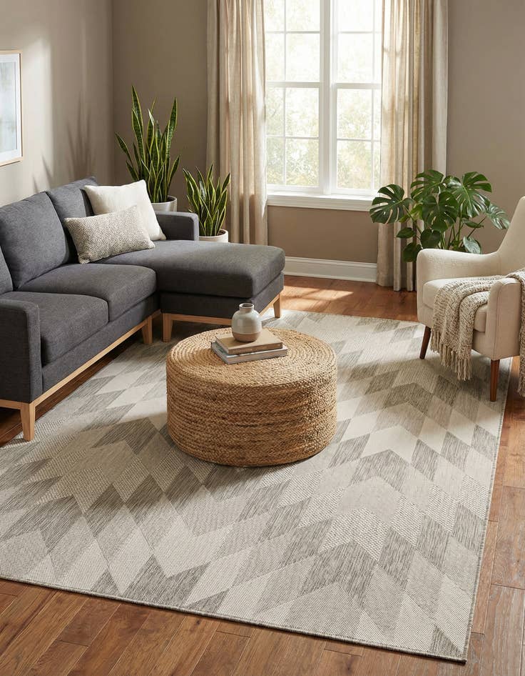 Detail image of 6' x 9' Easy-Clean Modern Indoor / Outdoor Rug