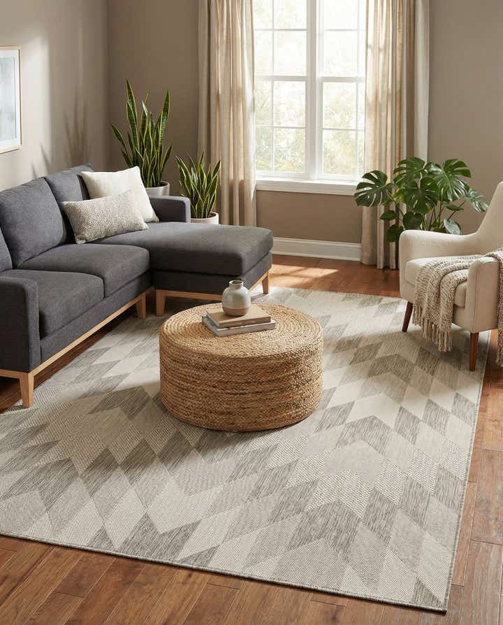 6' x 9' Easy-Clean Modern Indoor / Outdoor Rug