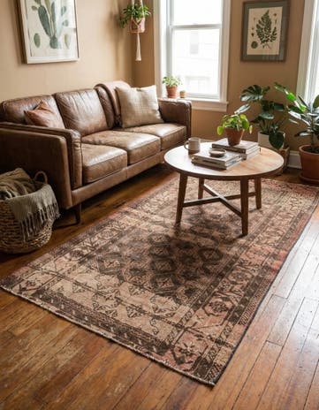 3' 7 x 6' 3 Hand Knotted Ultra Vintage Persian Wool Rug