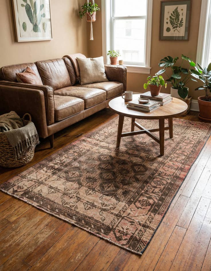 Detail image of 3' 7 x 6' 3  Hand Knotted Ultra Vintage Persian Wool Rug