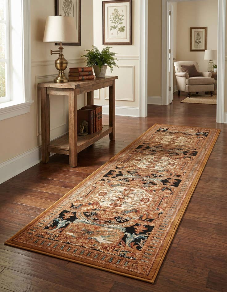 Detail image of 2' 7 x 12'  Washable Traditional Indoor / Outdoor Runner Rug