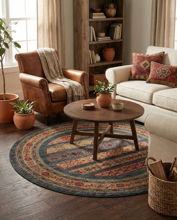 5' x 5' Kashkuli Gabbeh Round Rug