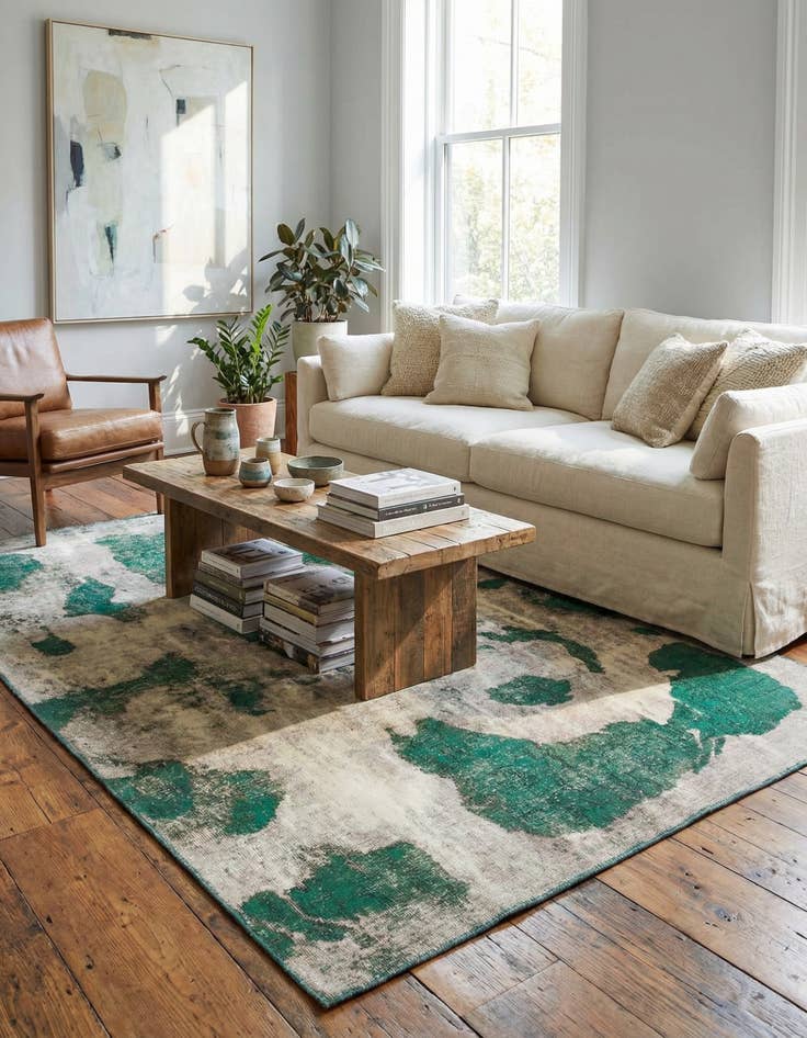 Detail image of 6' x 8' 8  Hand Knotted Ultra Vintage Persian Wool Rug