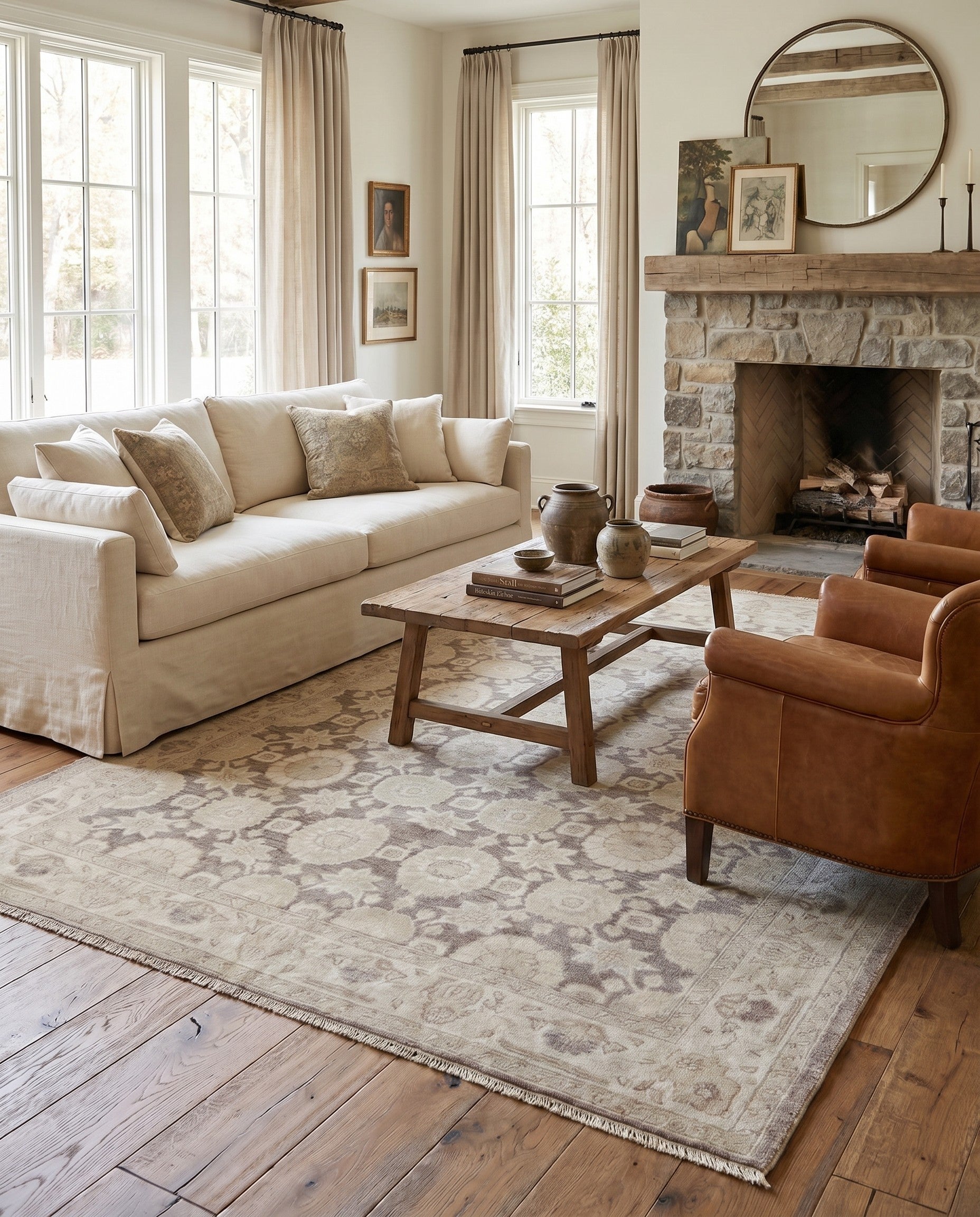 5' 1 x 7' 2 Hand Knotted Peshawar Ziegler Rug