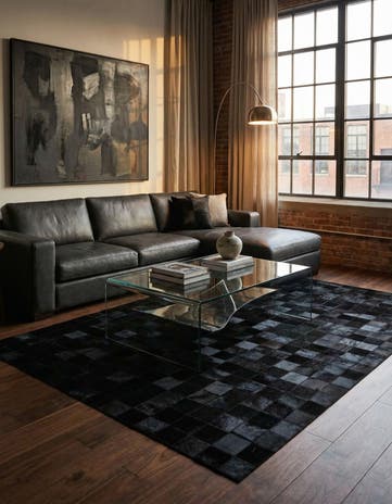 5' 3 x 8' 2 Cowhide - Patchwork Rug