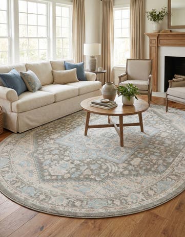 Cloud Gray Whitney Oval Rug