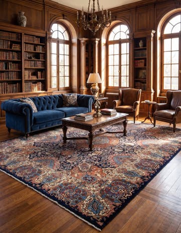9' 8 x 12' 8 Hand Knotted Kashmar Persian Wool Rug