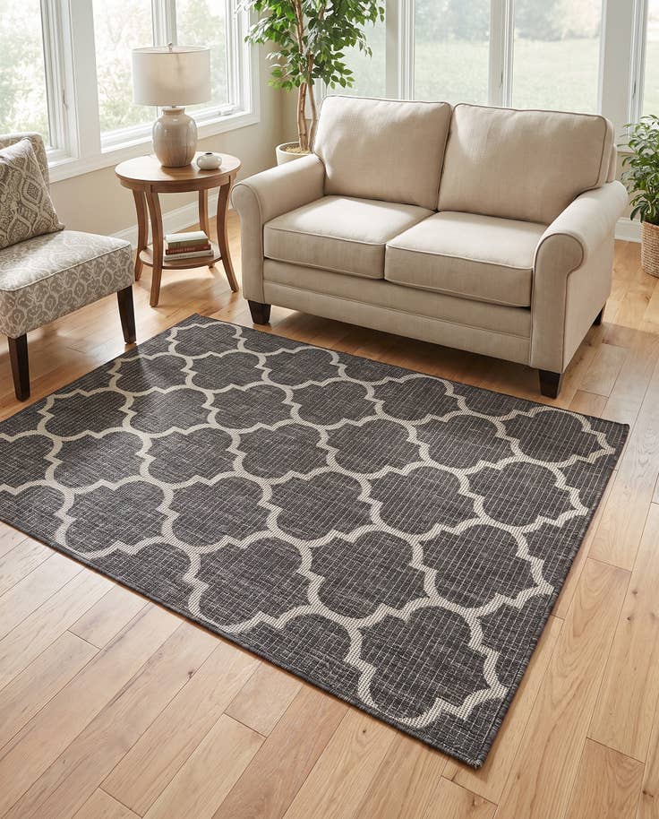 Detail image of 4' x 6' Easy-Clean Trellis Indoor / Outdoor Rug