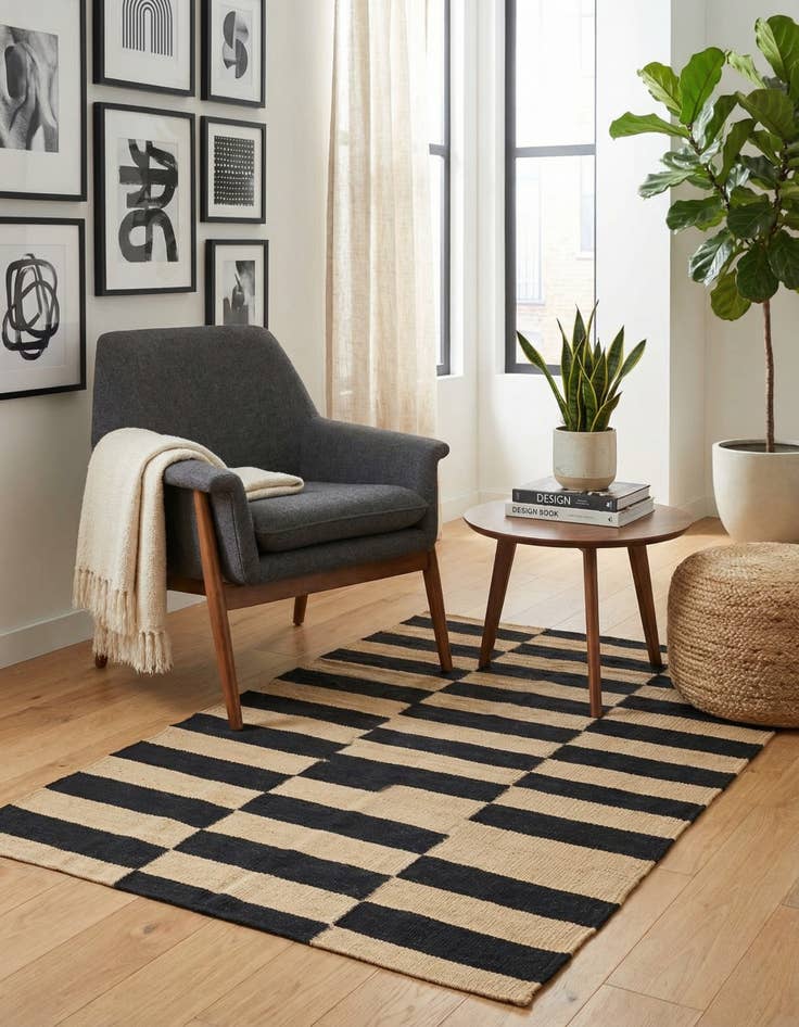 Detail image of 2' 8 x 3' 10  Hand Woven Kilim Modern Wool Rug