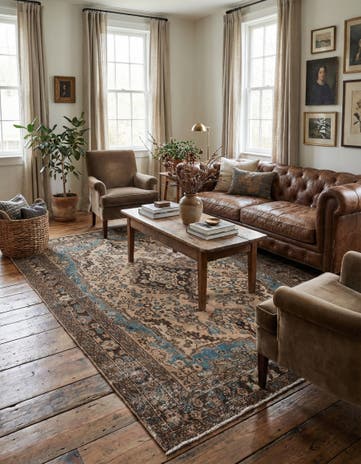 6' 8 x 9' 10 Hand Knotted Ultra Vintage Persian Wool Rug