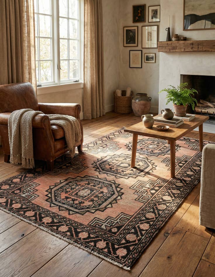 Detail image of 3' 10 x 6' 3  Hand Knotted Ultra Vintage Persian Wool Rug