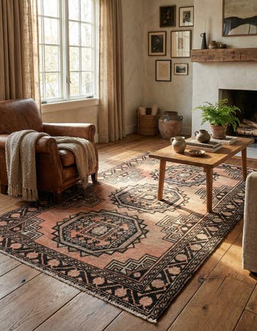 3' 10 x 6' 3 Hand Knotted Ultra Vintage Persian Wool Rug