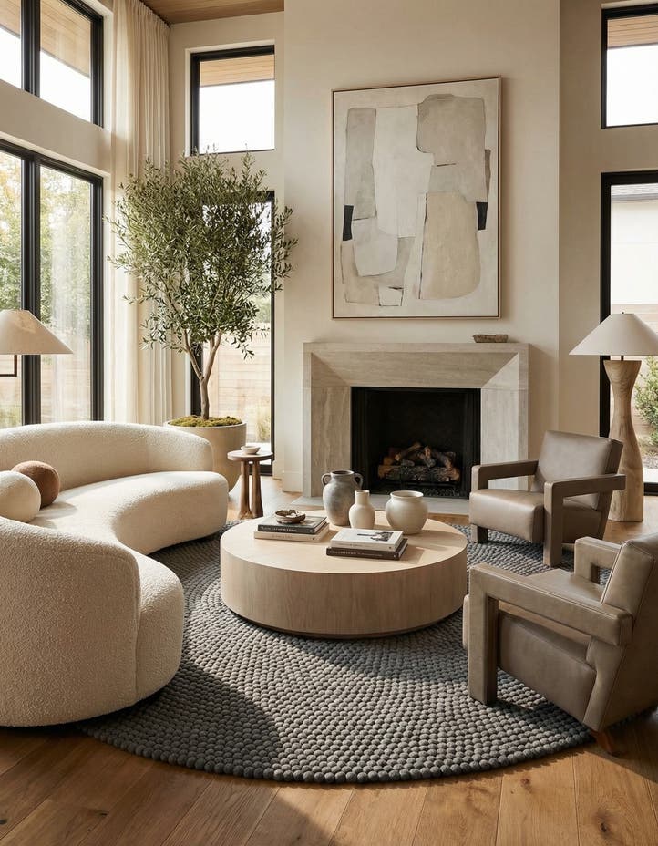 10' x 10' Felt Ball Wool Round Rug