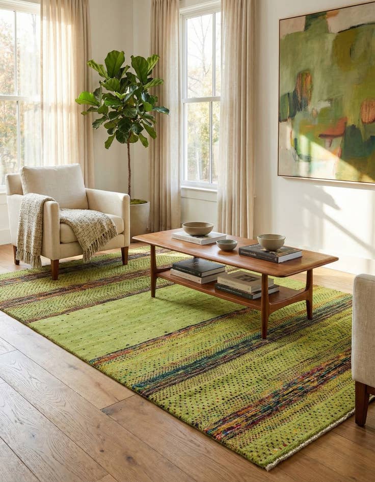 Detail image of 5' x 6' 7  Hand Knotted Tibet Wool Rug