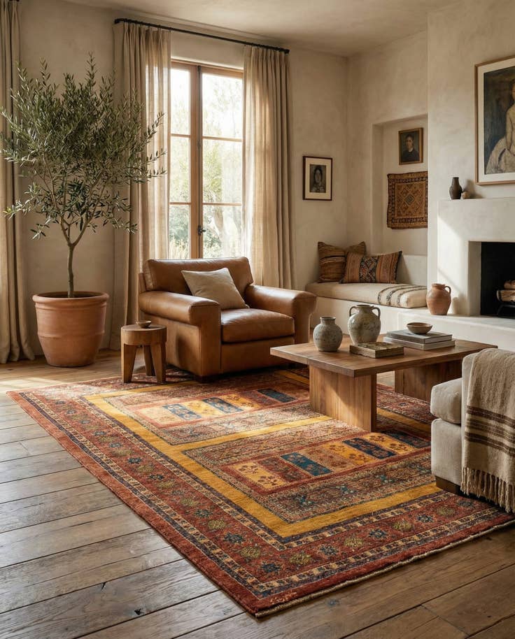 Detail image of 4' 9 x 6' 10 Luribaft Wool Rug