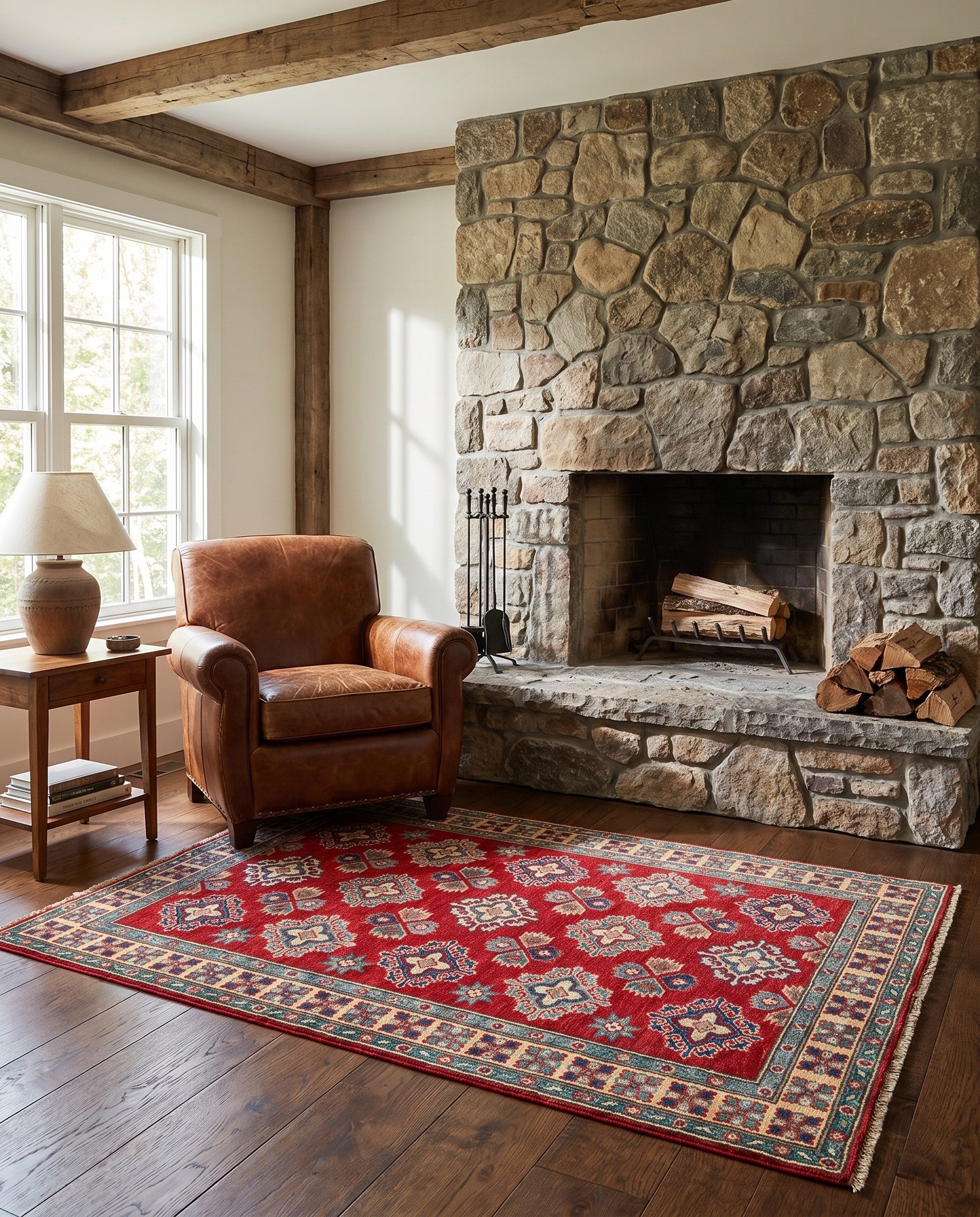 3' 5 x 5' 1 Hand Knotted Kazak Rug
