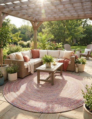 10' x 10' Easy-Clean Eco Verse Washable Indoor / Outdoor Round Rug