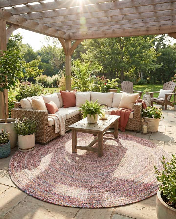 10' x 10' Easy-Clean Eco Verse Washable Indoor / Outdoor Round Rug