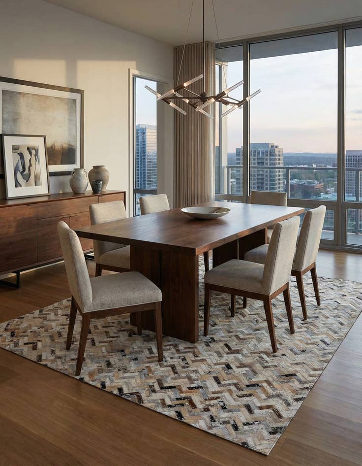 Detail image of 5' 2 x 7' 5 Cowhide Stocks Rug