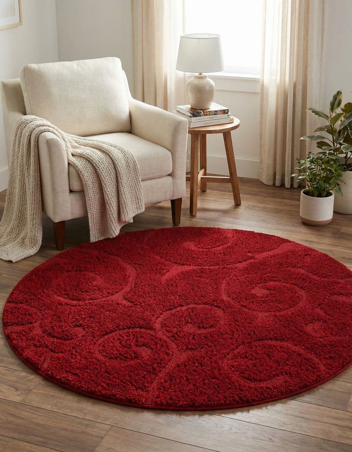 5' 3 x 5' 3 Botanical Shag Round Rug