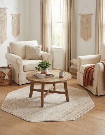 Ivory Gemstone Octagon Rug