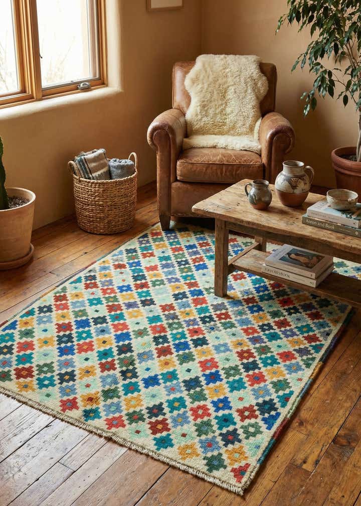 3' 5 x 5' Hand Knotted Balouch Rug