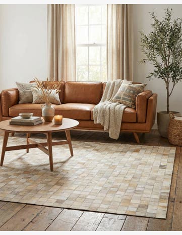 4' 1 x 5' 8 Cowhide Stocks Rug