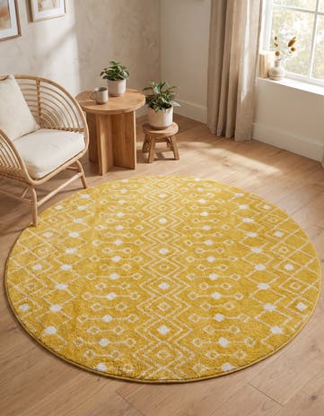 5' 3 x 5' 3 Moroccan Trellis Round Rug