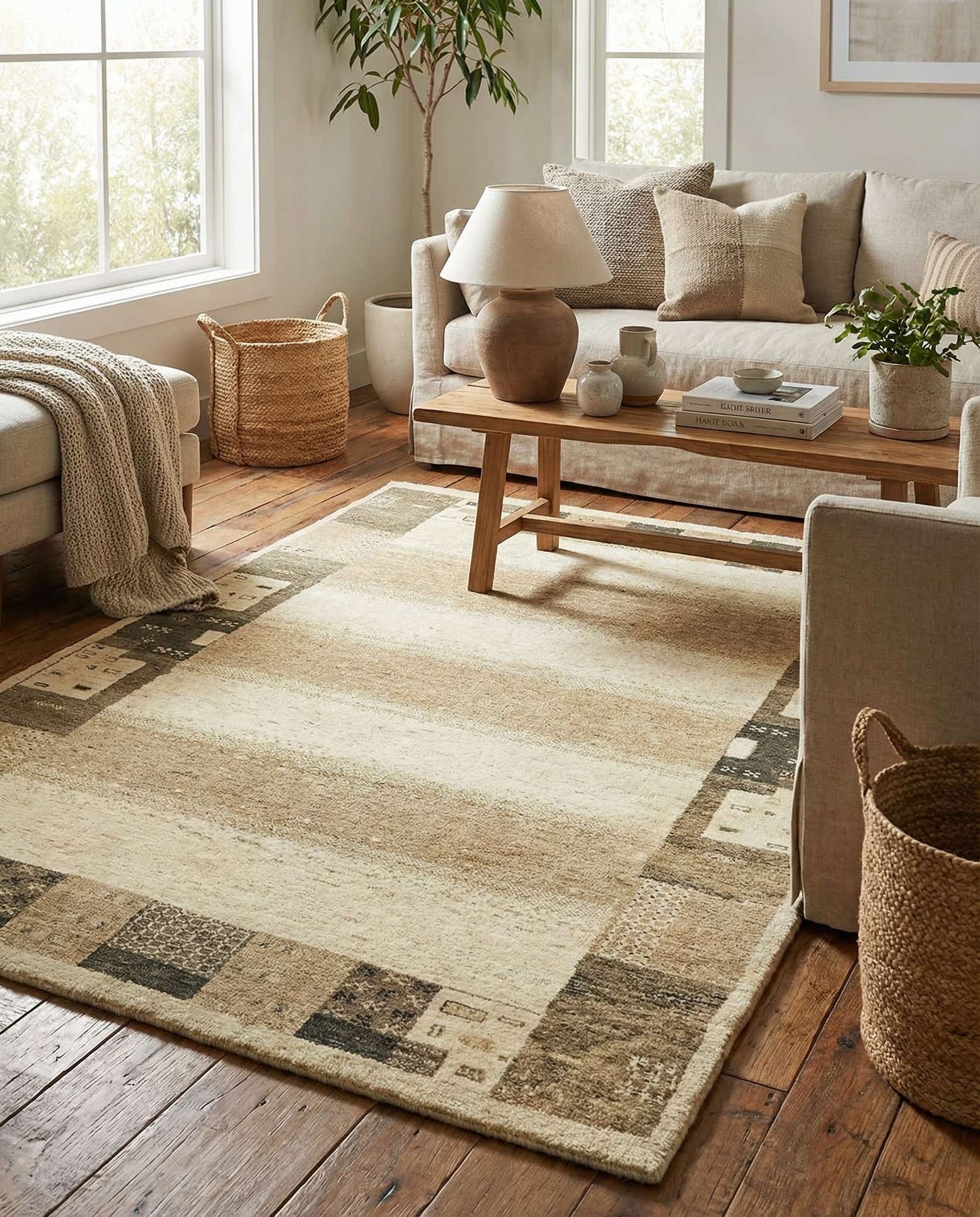 4' x 5' 8 Hand Knotted Kashkuli Gabbeh Wool Rug