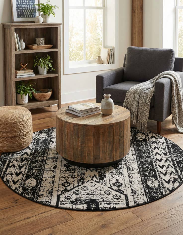 Detail image of  5' 3 x 5' 3 Oregon Round Rug