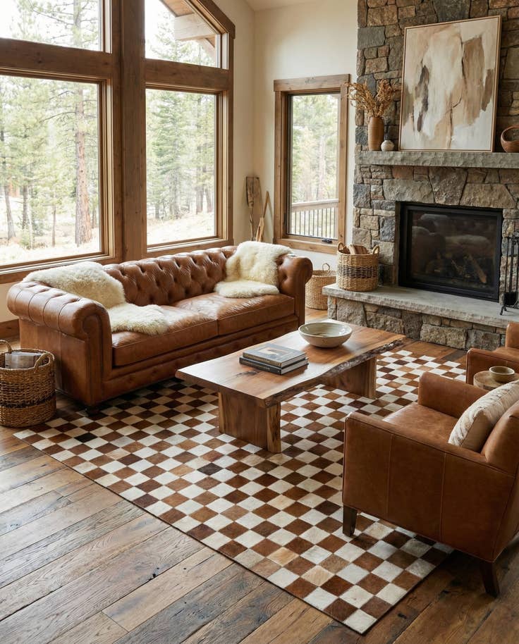 Detail image of 5' x 8' Cowhide - Patchwork Rug