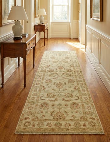 2' 6 x 6' 8 Hand Knotted Peshawar Ziegler Runner Rug